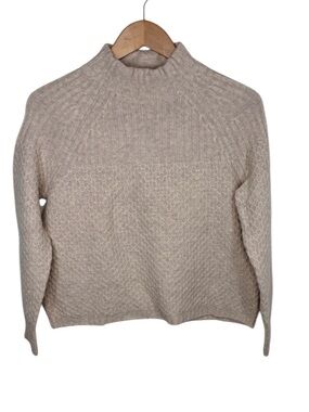 The White Company Cream Wool Knit Turtleneck Sweater Women Size US 6